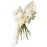 Букет невесты из белых роз и антуриума «Каскад нежности»